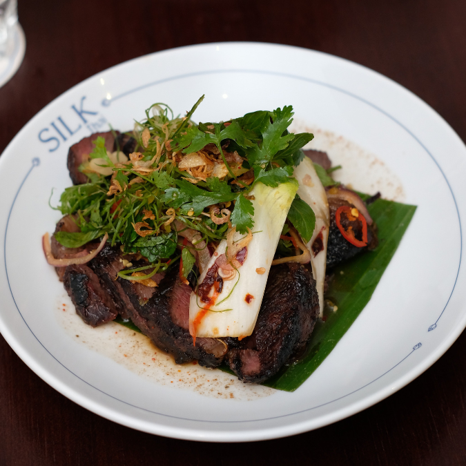 olahan daging sapi Australia di Silk Thai