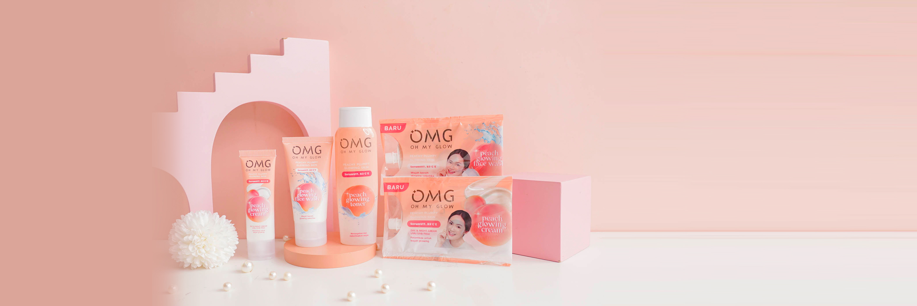 OMG Oh My Glow Peach Glowing Series, Skincare Lokal Terbaru yang Bikin Kulit Glowing Tapi Nggak Oily!