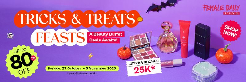 diskon tricks and treats feasts untuk halloween party