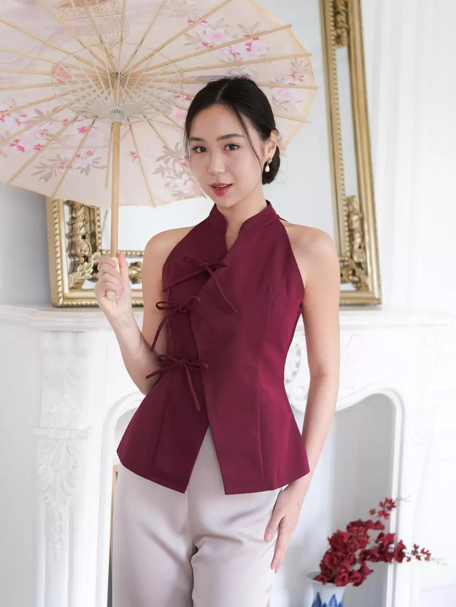 beige studio cheongsam